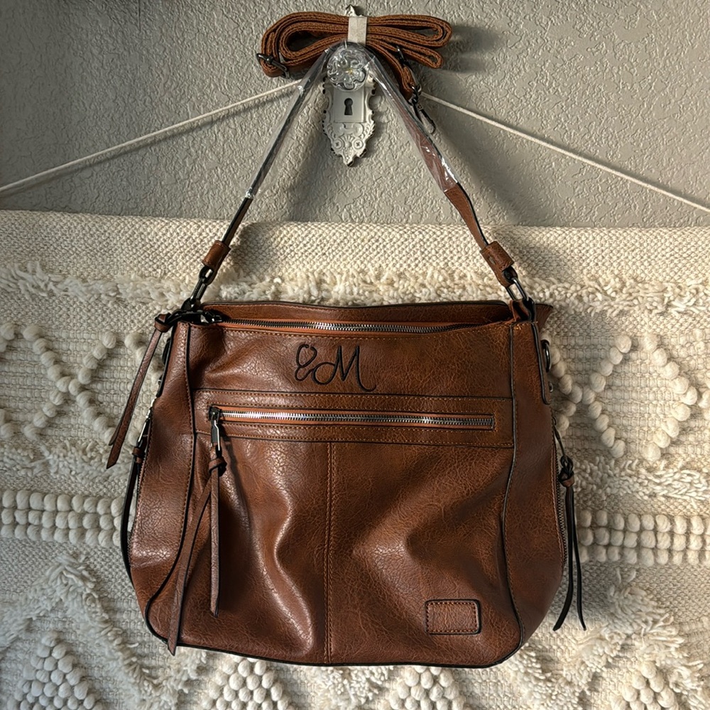Brown stethoscope purse for nurse or medical professional. Initial M